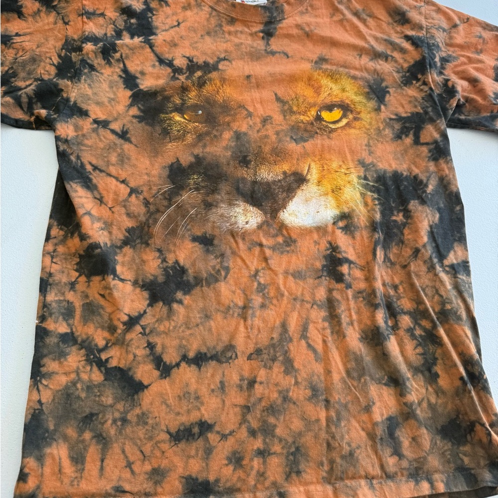 VTG Walt Disney World Animal Kingdom Tiger Face AOP T-Shirt Tie Dye  Unisex M